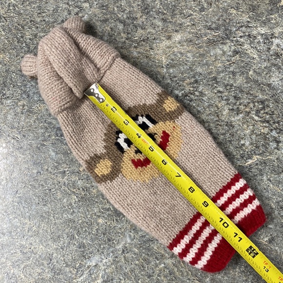 Sock Monkey Knit Dog Coat for Smaller Breed Dogs - Picture 9 of 12